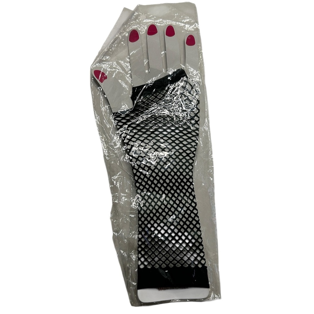 NWT Black Fishnet Gloves -Y2K Grunge Goth Punk Cyber Clubwear Festival Accessory